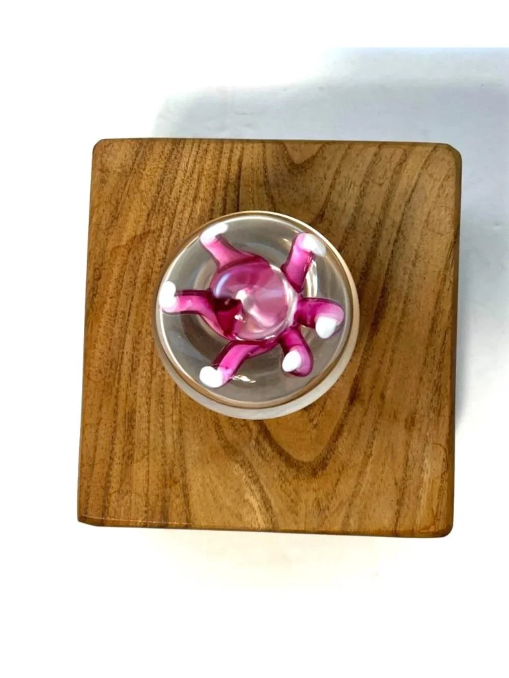 Vintage Marc S. Boutte Spirit Weight Paperweight Pink Artist Signed 3